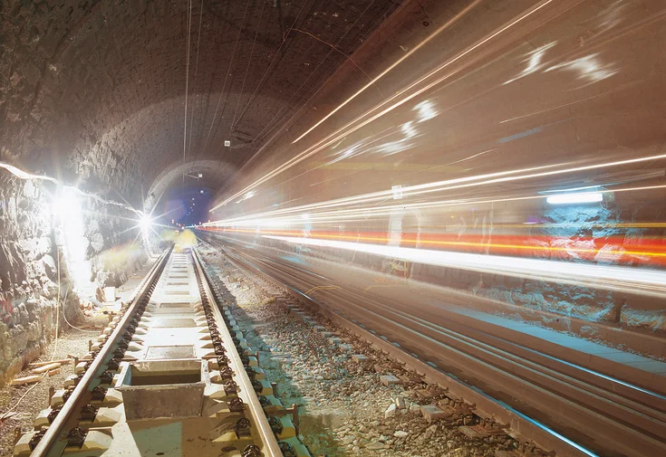 Feste Fahrbahn Tauerntunnel Gleis 1 Gleis 2 1