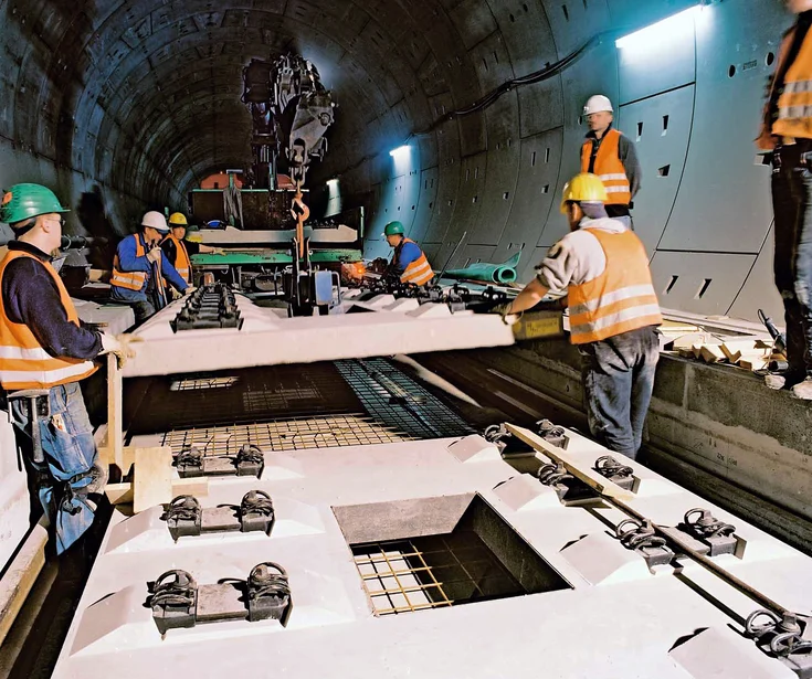 Slab Track Austria installation in tunnel