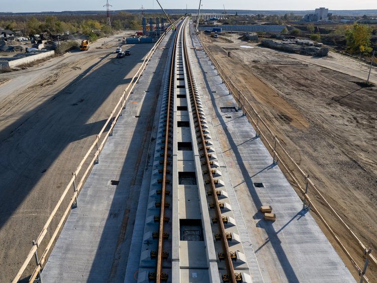 PORR slab track on a newly constructed viaduct in Romania